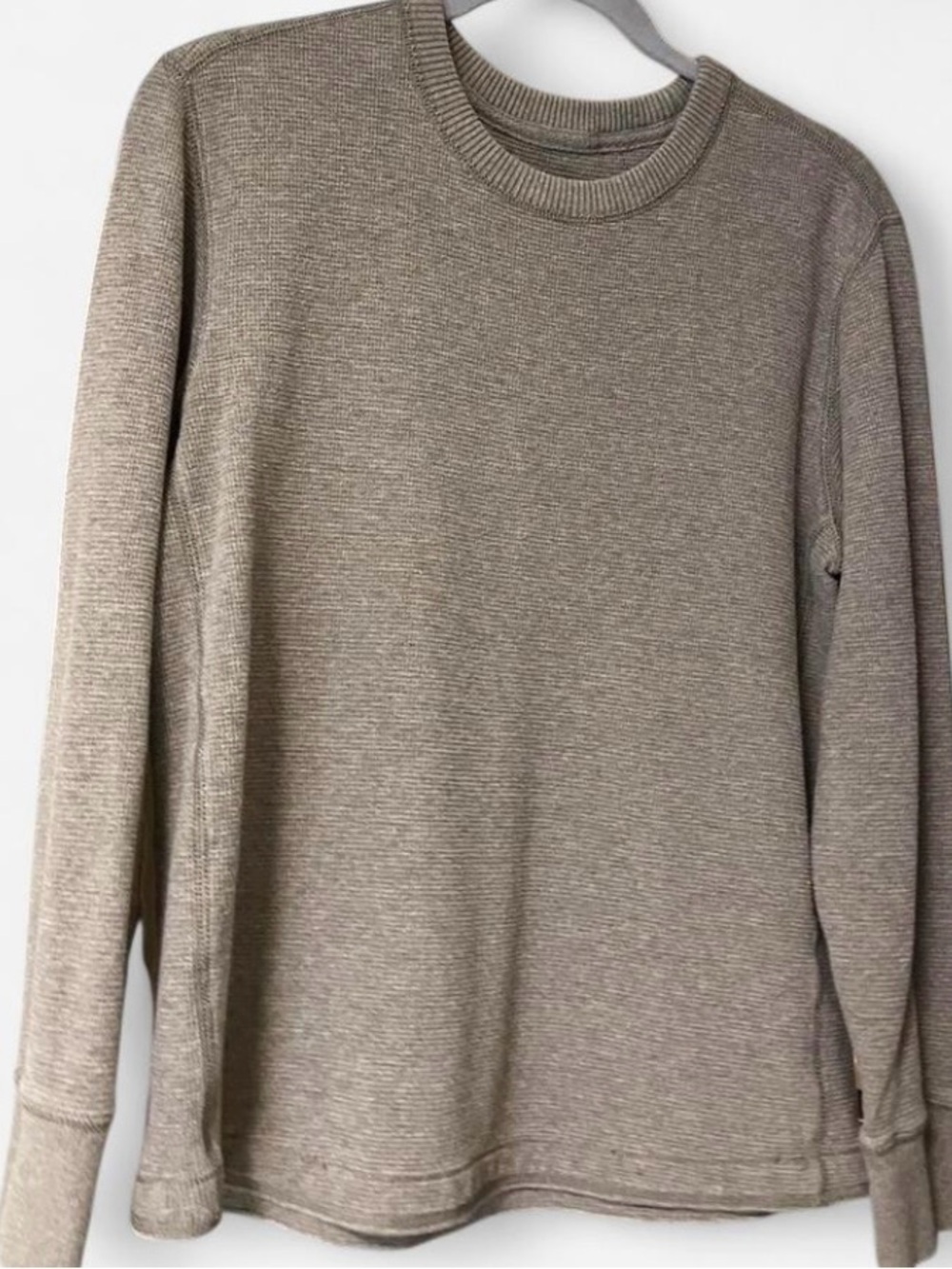 Eddie Bauer 100% Cotton Neutral Taupe Knit Crewneck Sweater Women’s Size Small